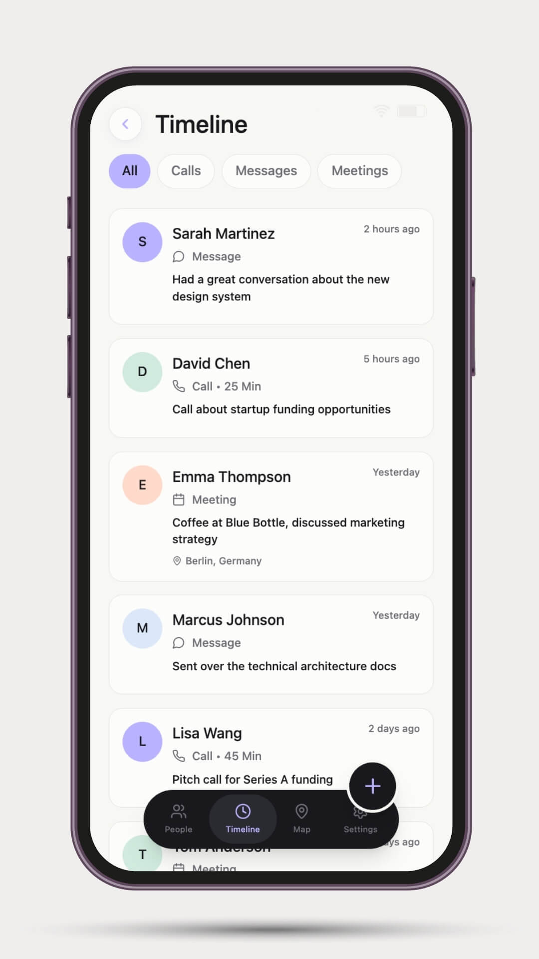 Remembr Timeline Screen